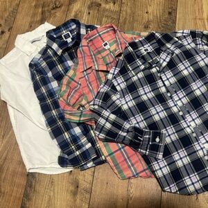Janie and Jack button-down shirts, bundle of four, size 4, boys.